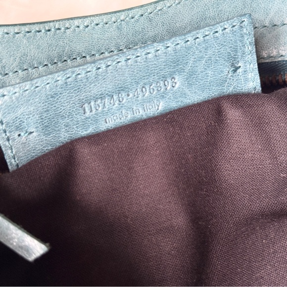 BALENCIAGA CITY BAG MOTORCYCLE BAG SUPER RARE F/W 2006 CHÈVRE LEATHER TURQUOISE - Picture 14 of 14